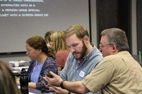 teachers talking about math professional development