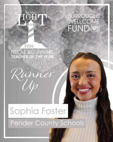 Silver graphic with headshot of Sophia Foster