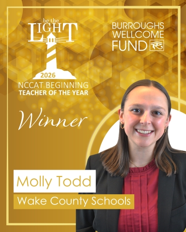 Gold graphic with headshot of Molly Todd