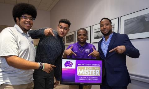 From left to right, Call Me MISTER's Montgomery Moore, Anthony Freeman and Andrue Smith, with Kyle Baldwin. (WCU photo)