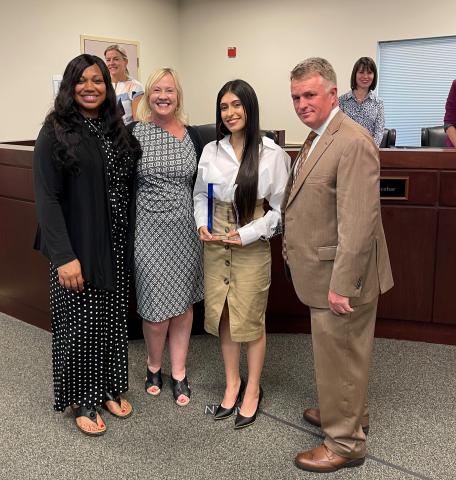 Natalia Mejia being honored